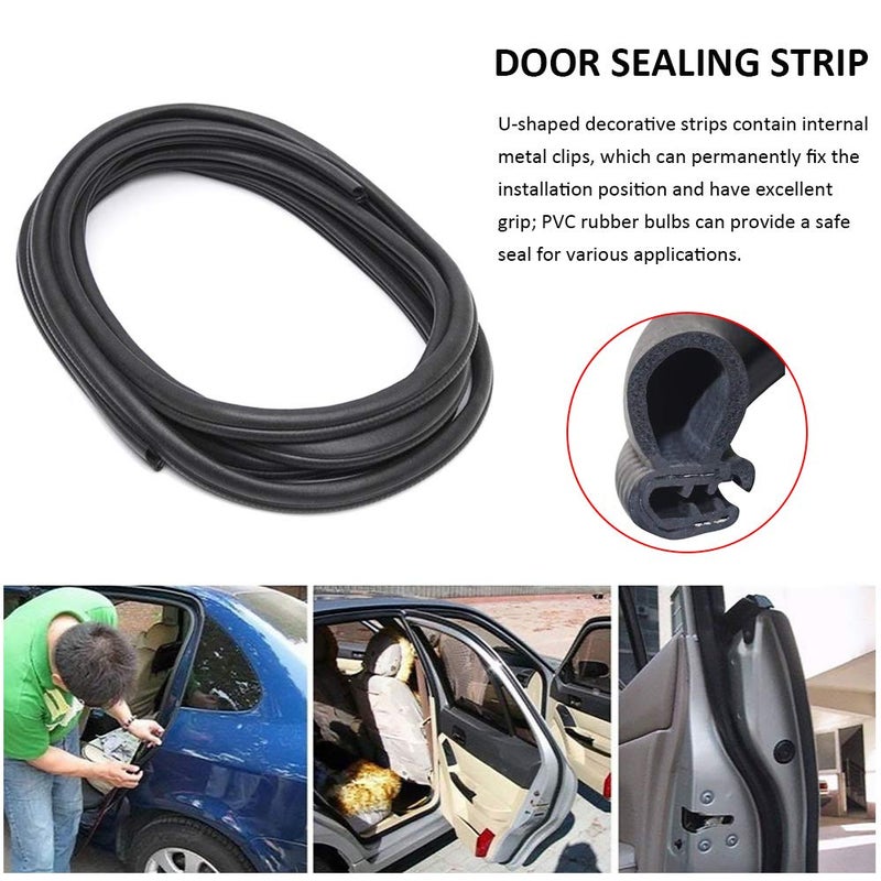 DGSL Car Weather Stripping, 20Ft Automotive Door Seal Strip with Side Bulb Rubber Seal for Cars, Boats, Trucks, RVs - Image 3